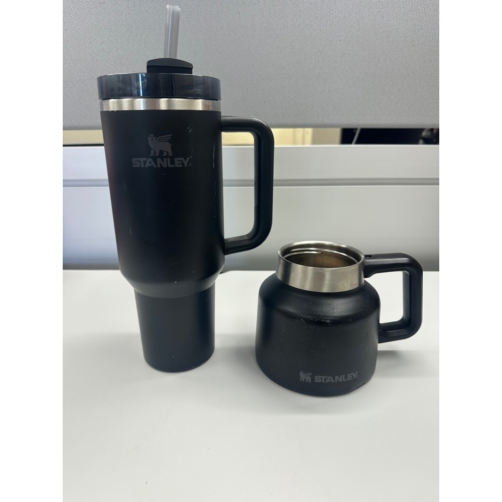 Stanley Adventure Quencher 40oz Tumbler and Mug Set Matte Black Stainless Steel